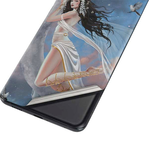 Fairy on Moon with Birds by Nene Thomas Galaxy S21 Plus 5G Skin